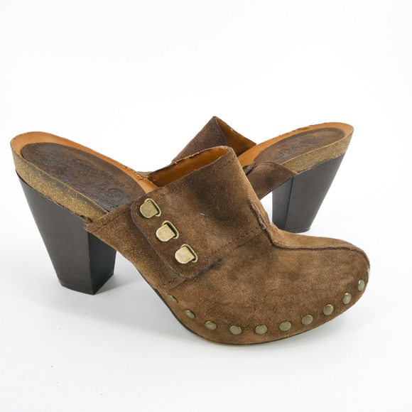 Nine West | Shoes | Nine West Vintage America Womens Palgrave Studded Suede  Clogs Brown 8 | Poshmark